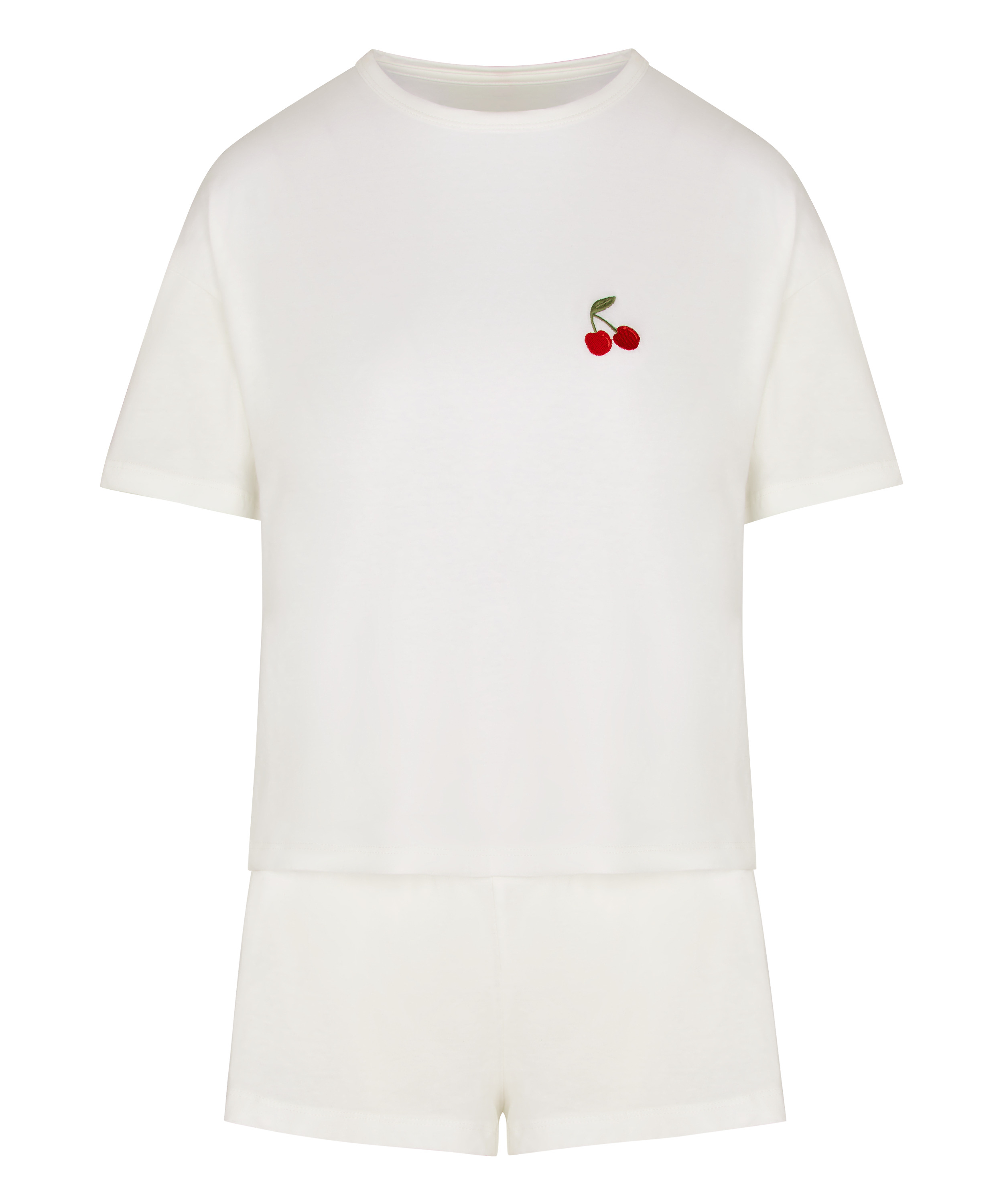 Zestaw piżamowy z bawełny, Biały, main