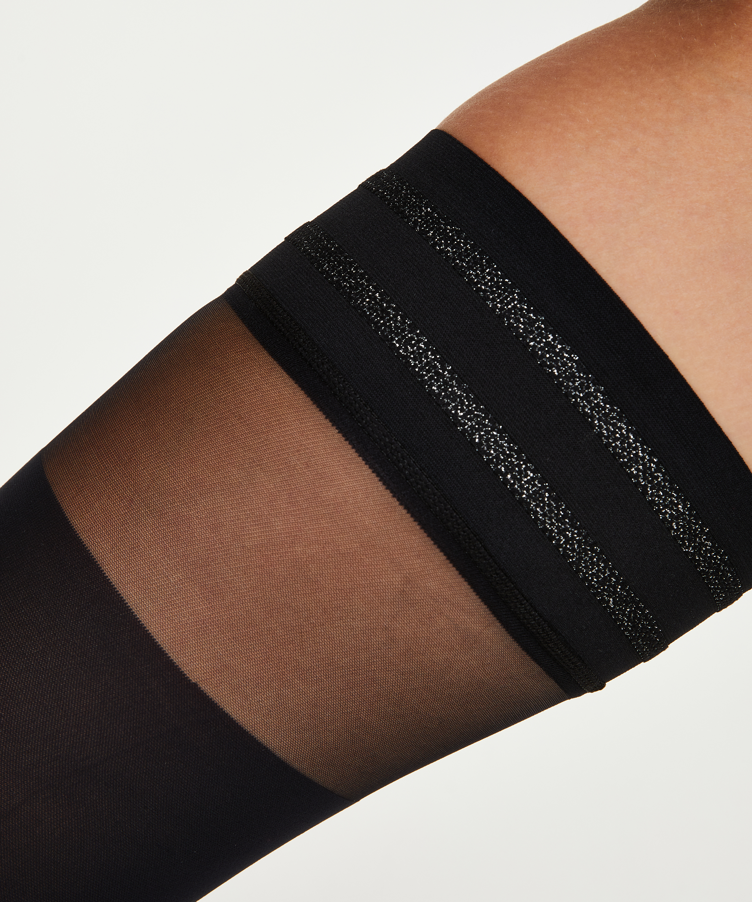 Davy Top 50 Denier Lurex Hold-Ups, Czarny, main