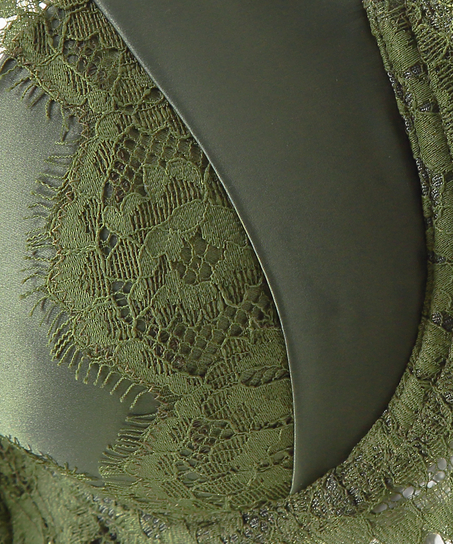 Usztywniany biustonosz z fiszbinami Hannako, Zielony