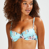 Bea padded underwired bikini top, Niebieski