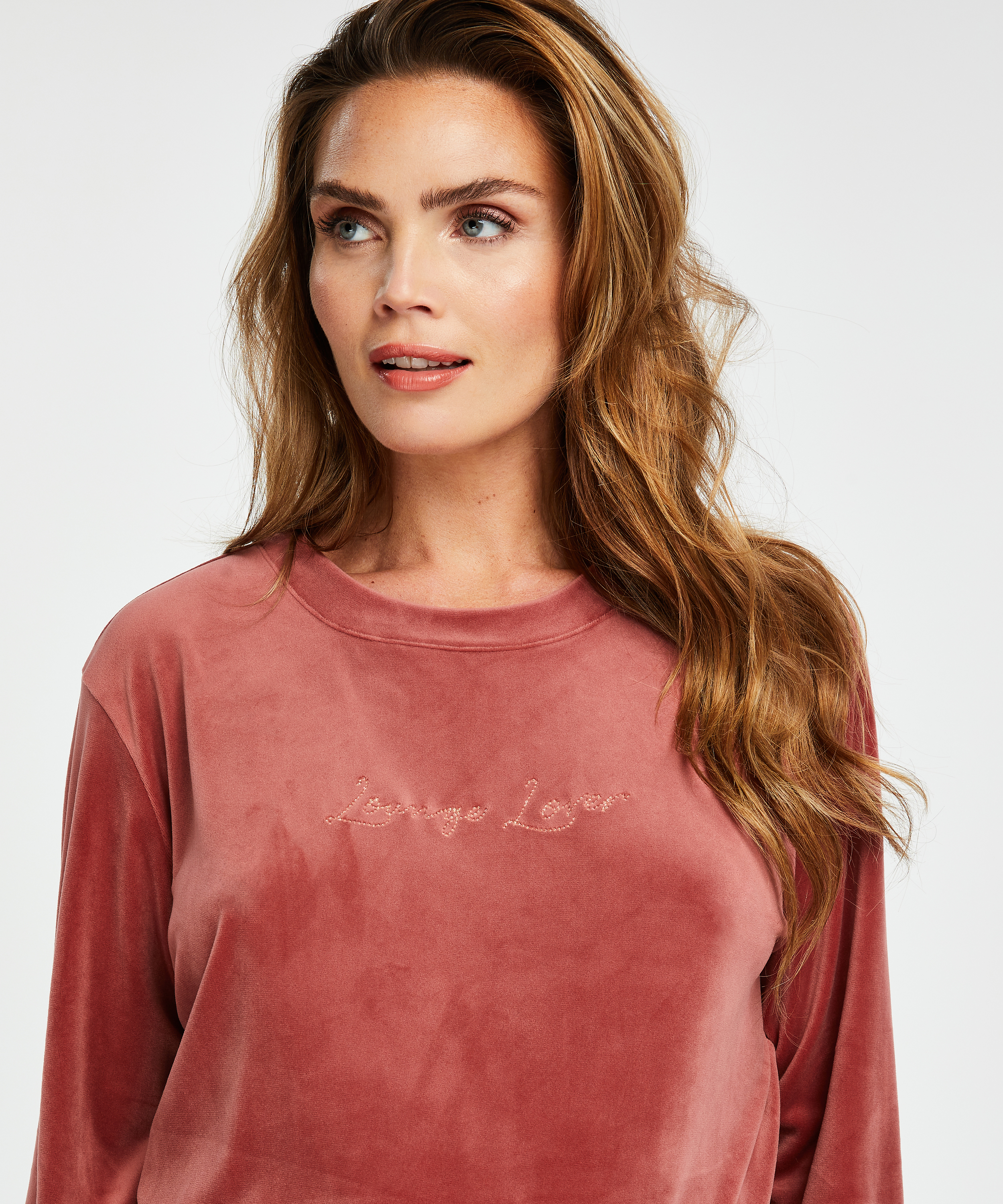 Velvet Maternity Top, Różowy, main