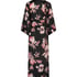 Satynowe kimono Bloom, Czarny