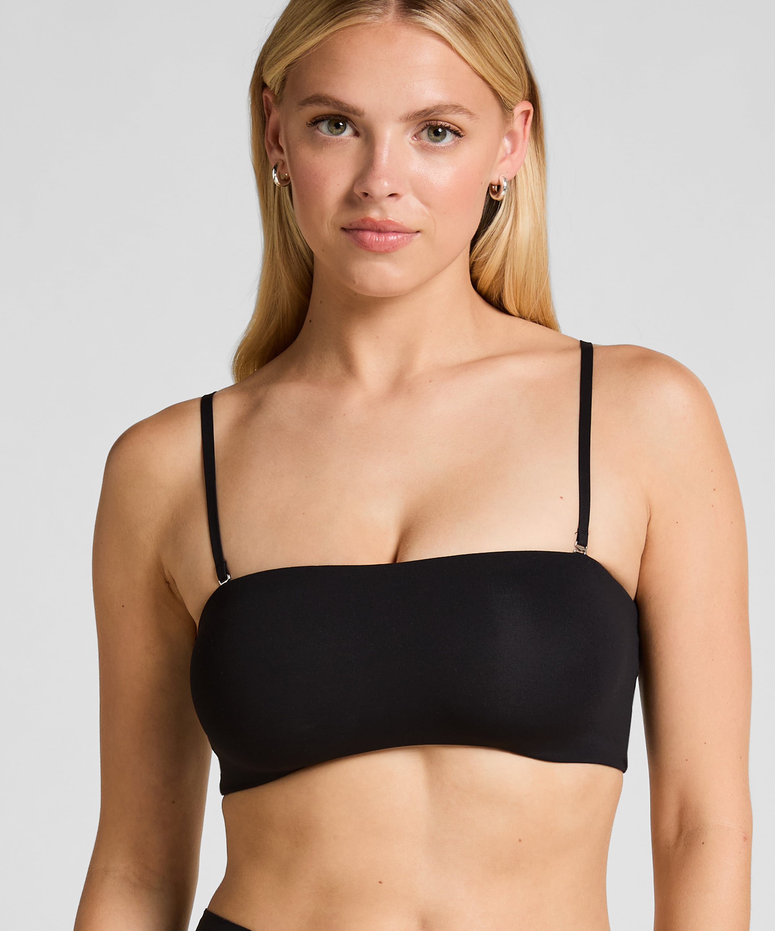 Bandeau Bralette Smooth, Czarny, main