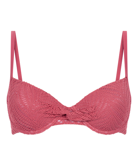 Usztywniany top bikini Lanai z fiszbinami, R&oacute;żowy