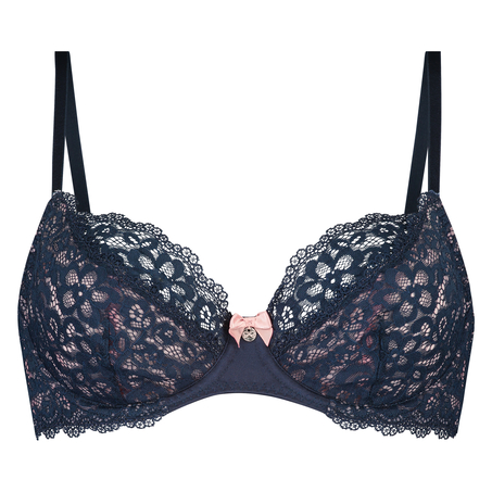 Biustonosz nieusztywniany z fiszbinami Marine, Niebieski