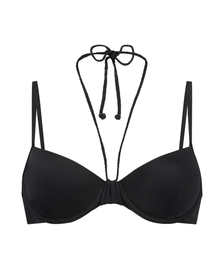Usztywniona g&oacute;ra od bikini z fiszbinami Luxe, Czarny