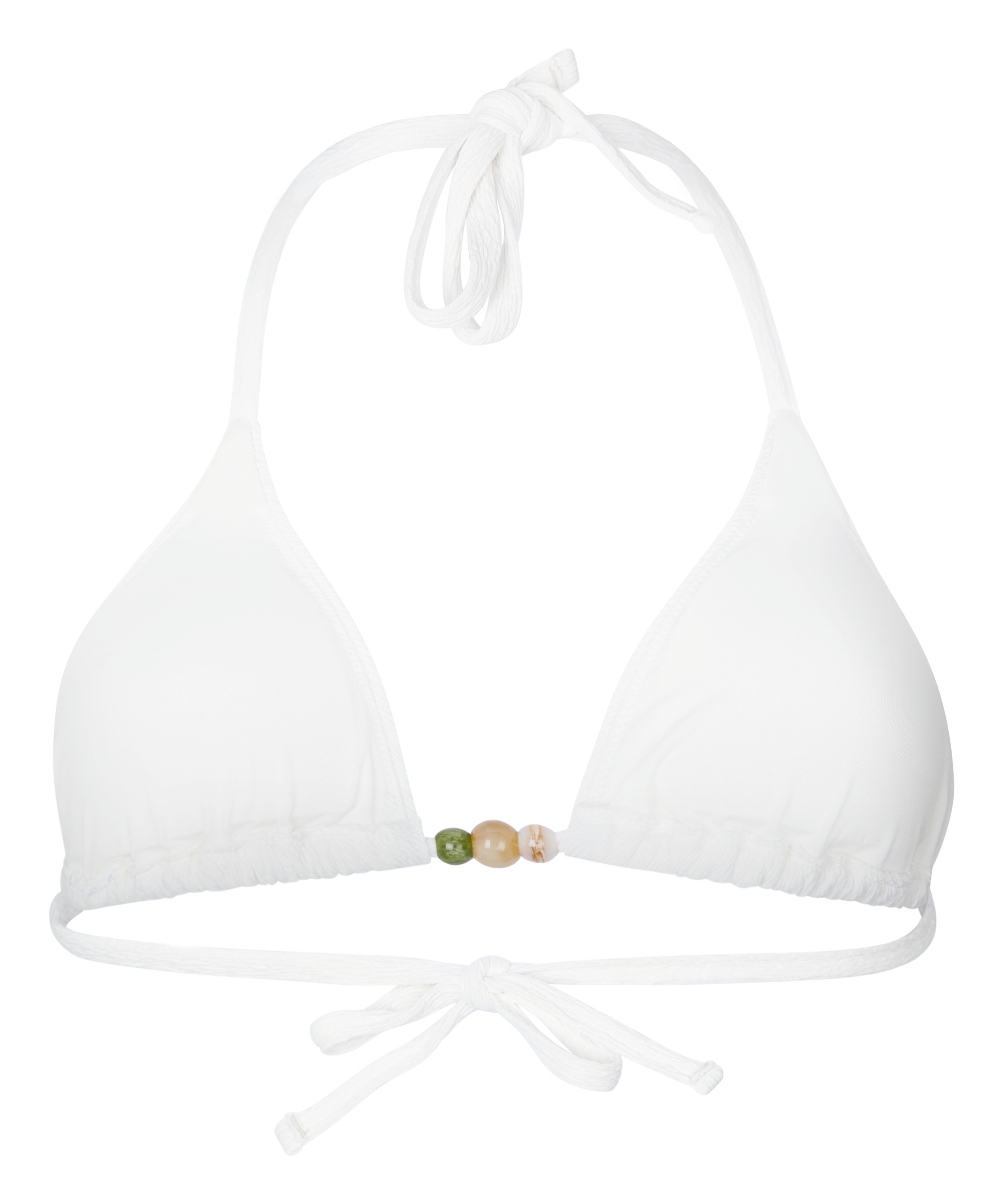 Tr&oacute;jkątny Top Bikini Crinkle, Biały, main