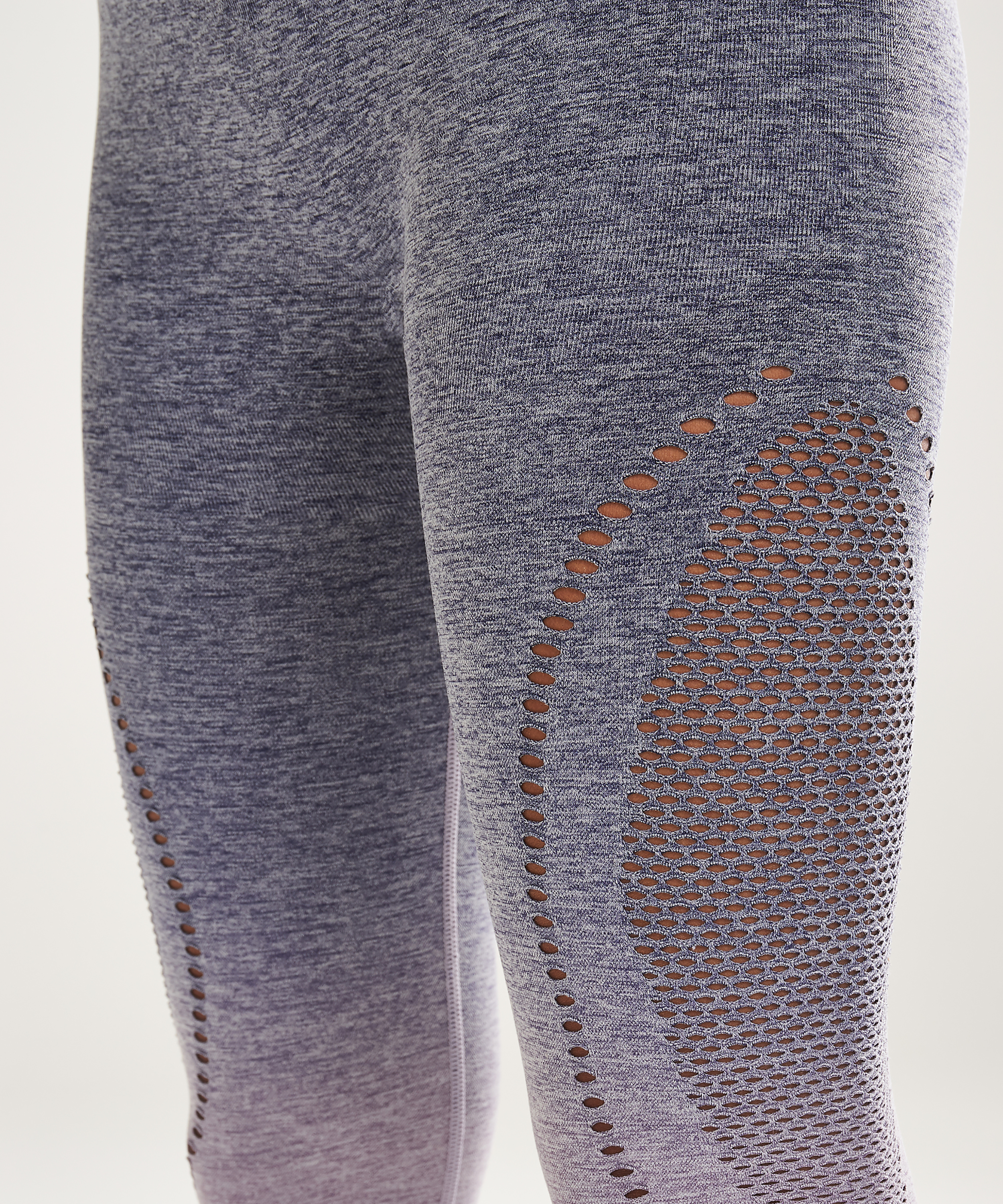 HKMX High waisted sports leggings round-knit ombre, Niebieski, main
