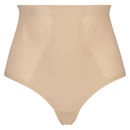 Sculpting scallop high waisted thong - Level 3, Beżowy