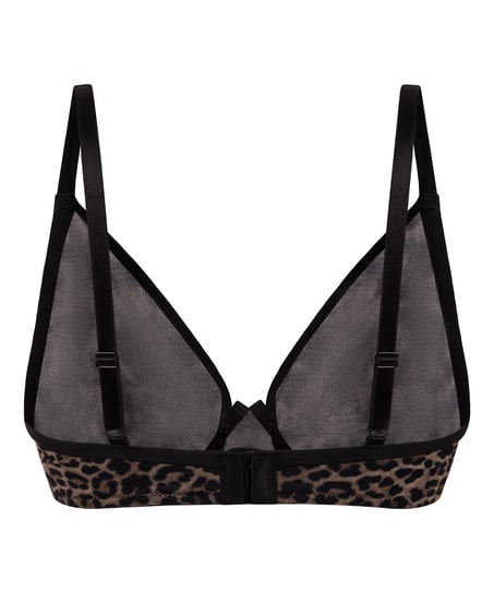 Biustonosz nieusztywniany z fiszbinami Leopard Tara, Czarny