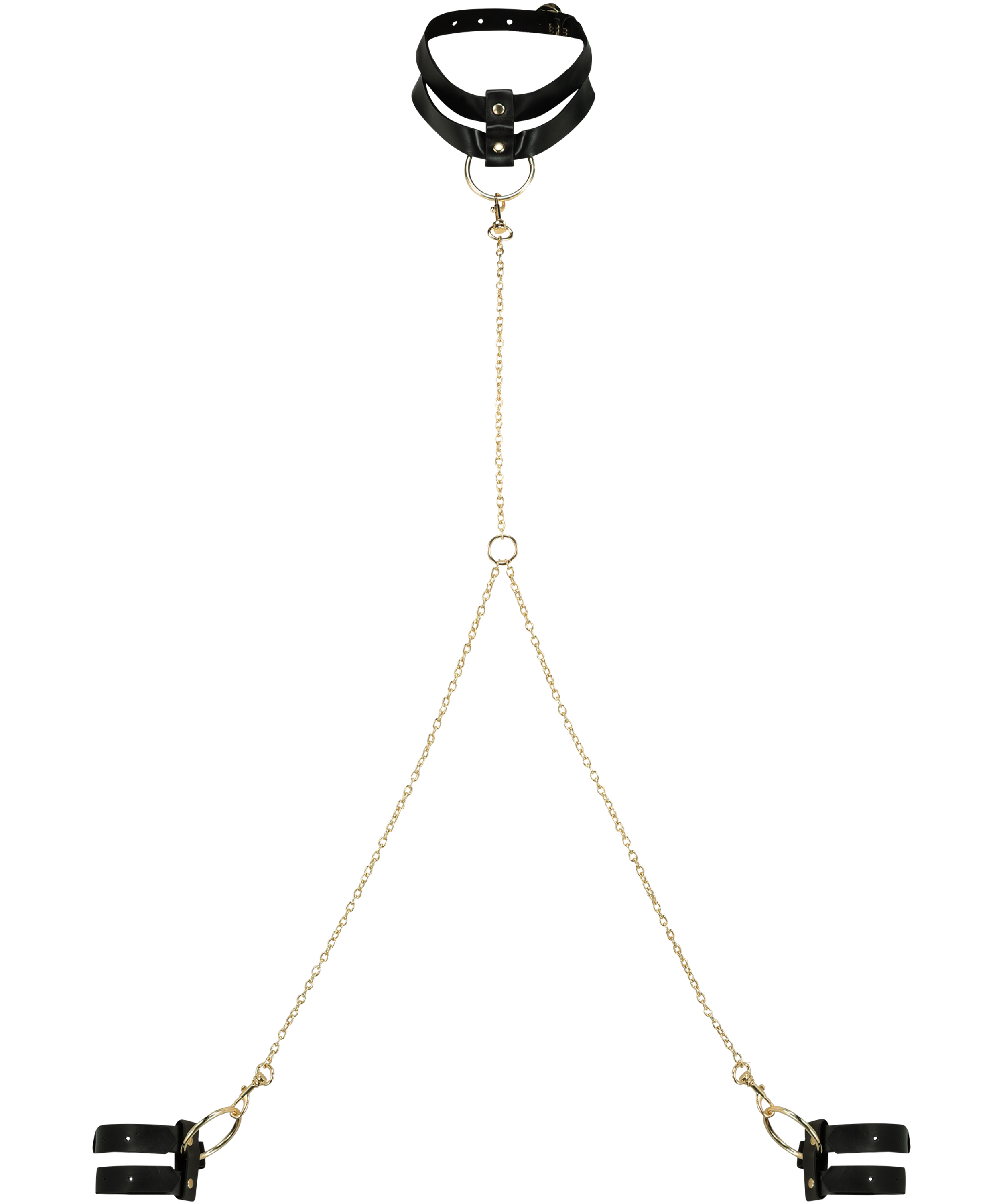 Kajdanki z chokerem Private, Czarny, main