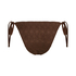 Majtki Bikini Cheeky Tanga Crochet, Brązowy