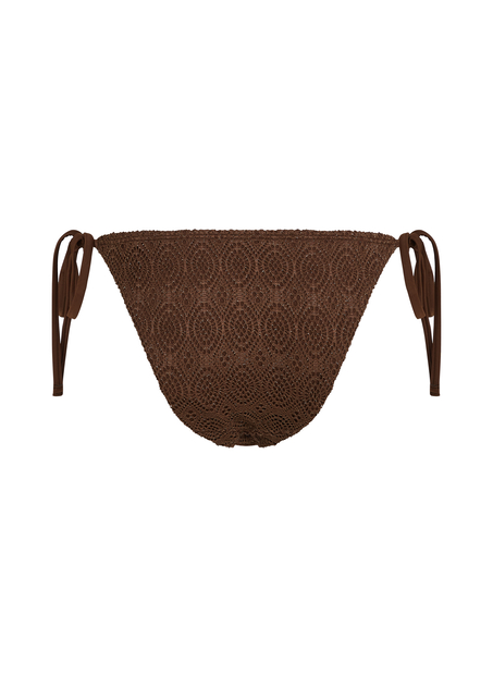 Majtki Bikini Cheeky Tanga Crochet, Brązowy