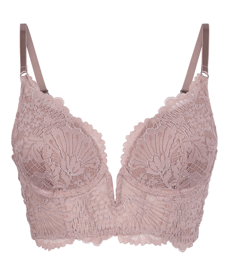 Biustonosz usztywniany z fiszbinami Longline Essie, Fioletowy