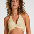 Biustonosz Bralette Halter Longline Prina z Koronki, Ż&oacute;łty