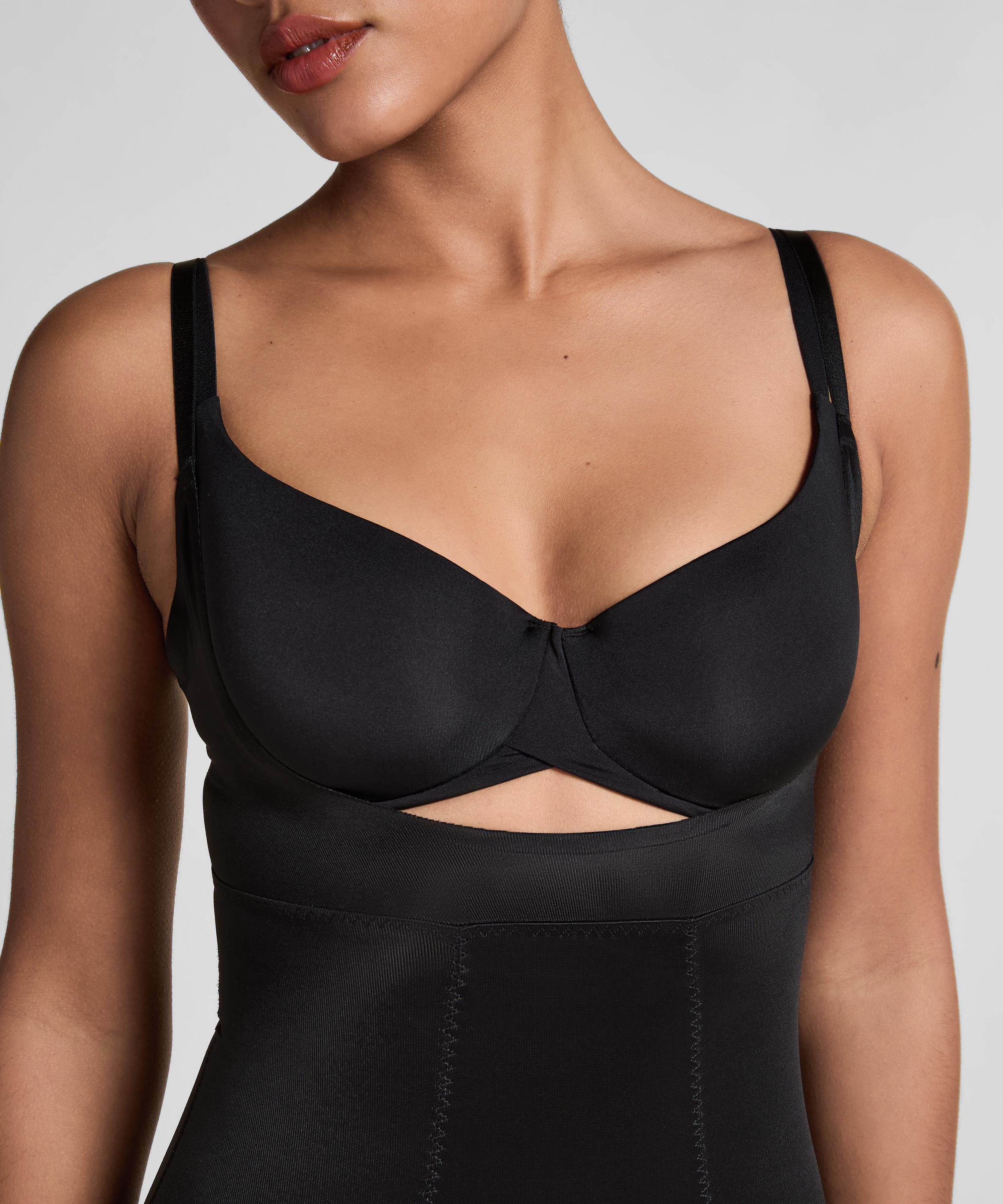 Obcisłe body wyszczuplające, Czarny, main