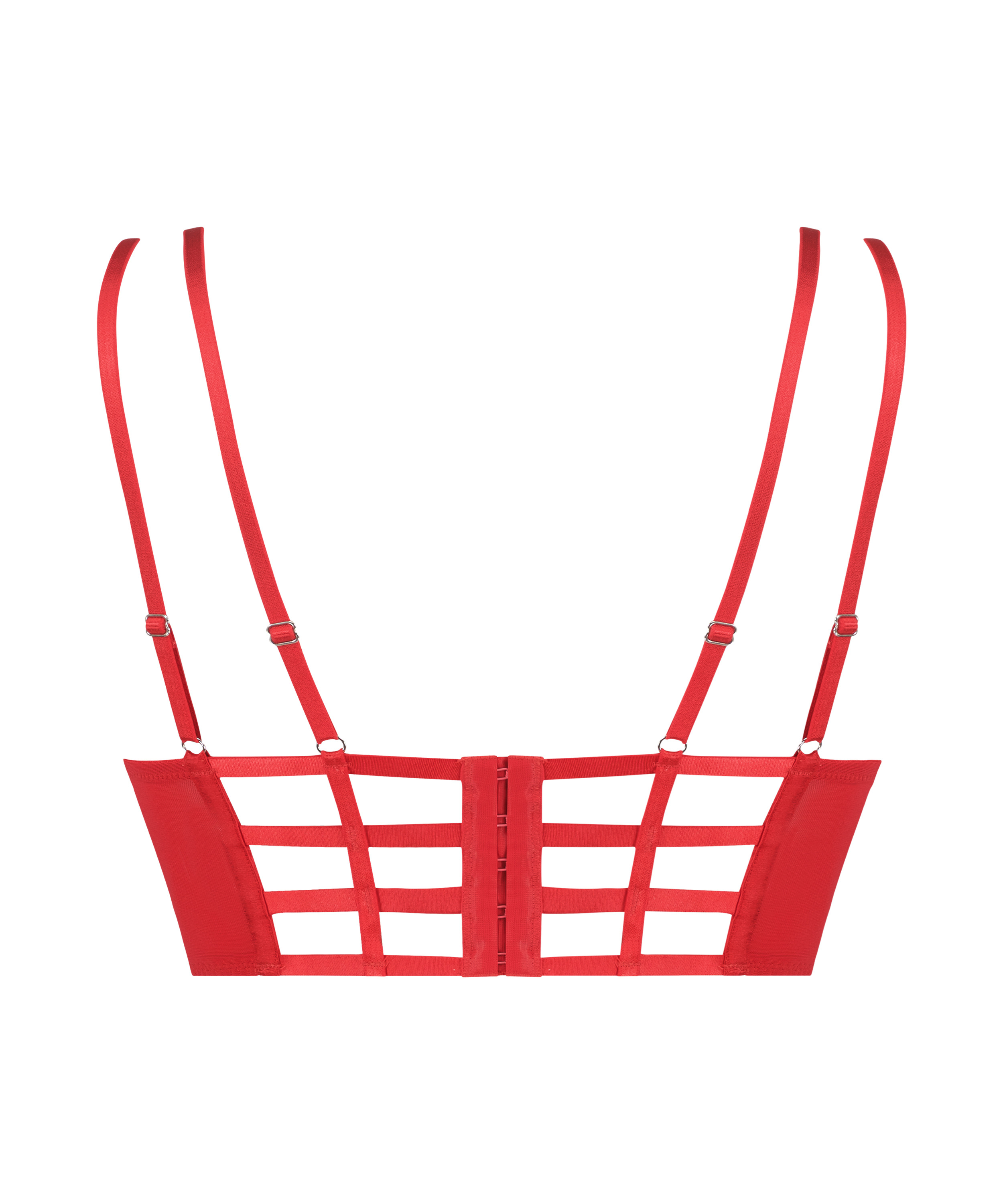 Usztywniony zabudowany biustonosz z fiszbinami Oceana, Czerwony, main