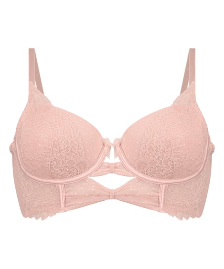 Usztywniany długoszczelny biustonosz z fiszbinami Juliette, R&oacute;żowy