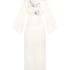 Długie satynowe kimono w kwiaty, Biały