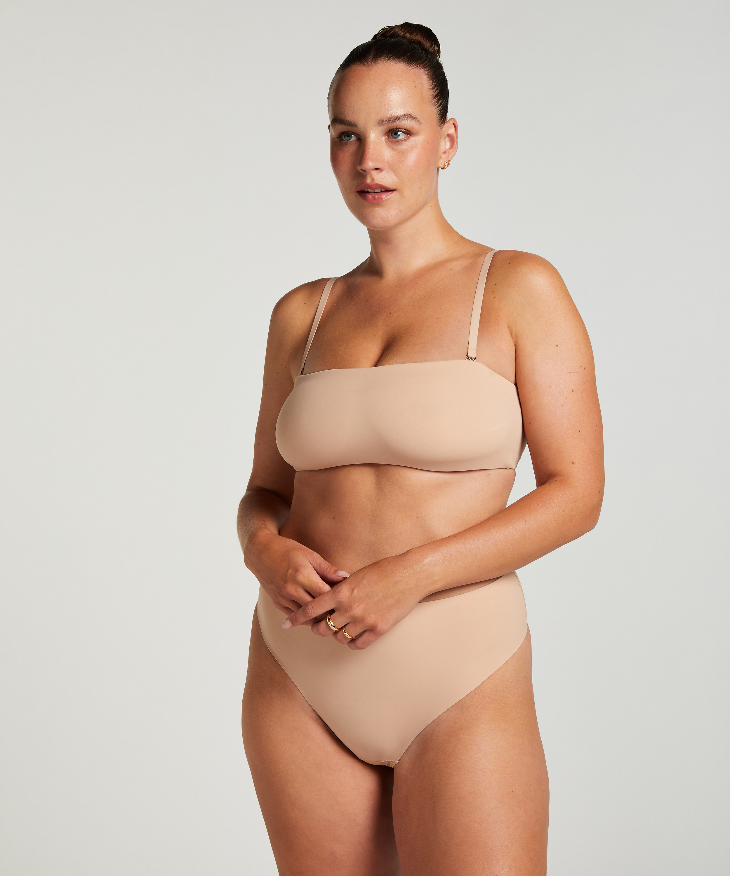 Bandeau Bralette Smooth, Beżowy, main