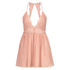 Szyfonowa sukienka babydoll, Beżowy
