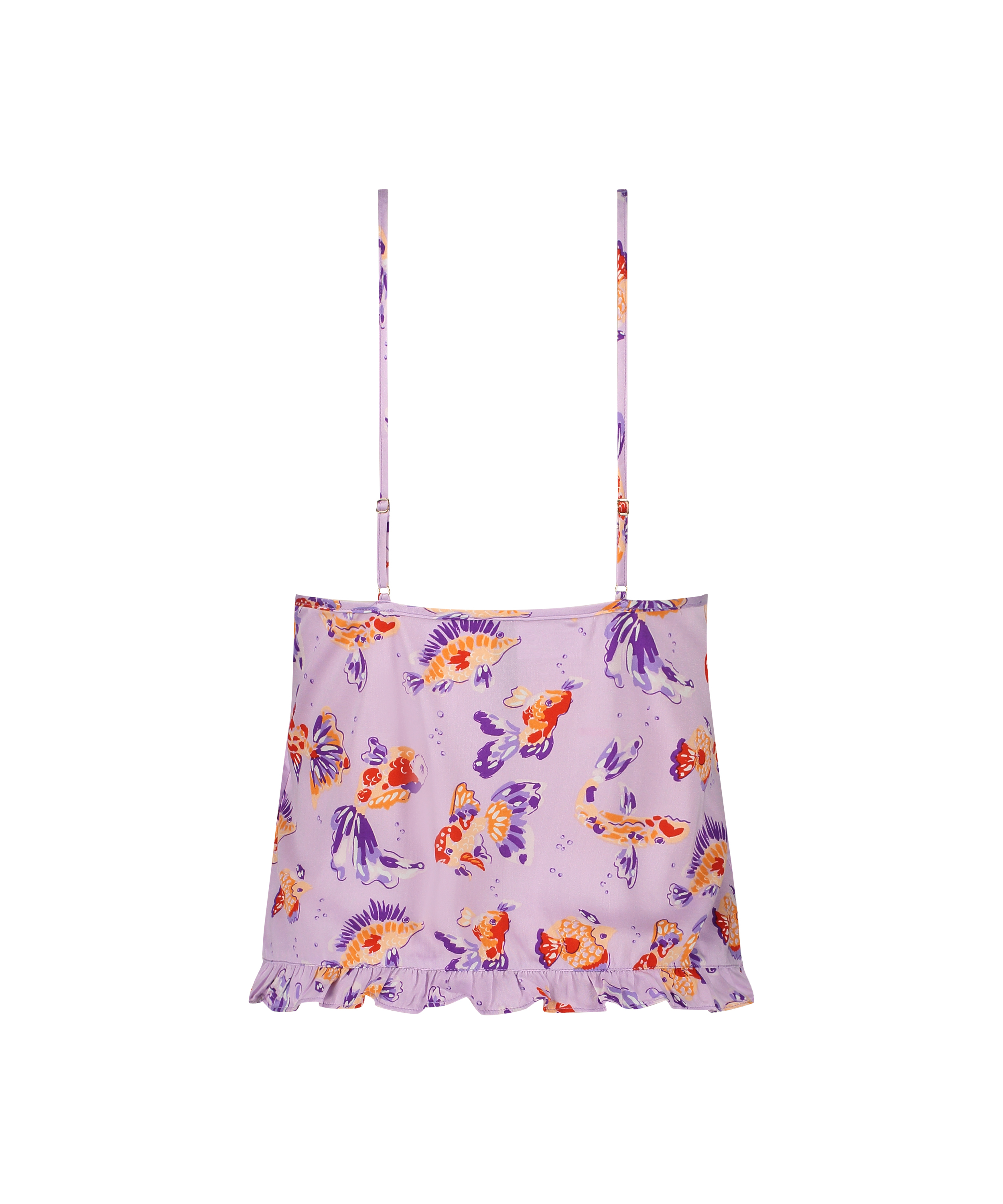 Satynowy top na ramiączkach, Fioletowy, main