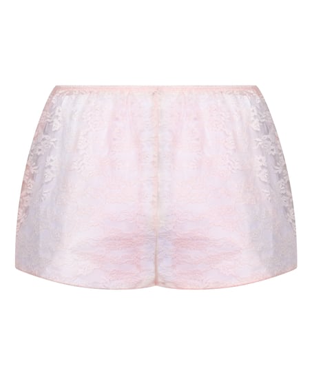 Szorty w całości wykonane z koronki, R&oacute;żowy