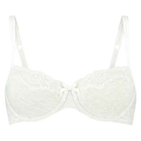 Secret Lace cotton padded underwired bra, Szary