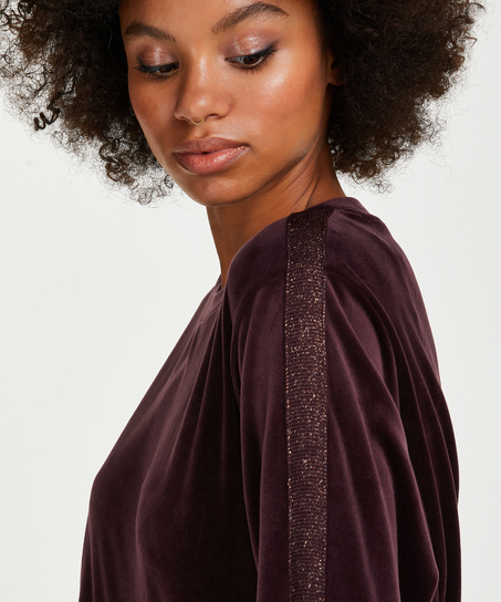 Aksamitny błyszczący top, Fioletowy