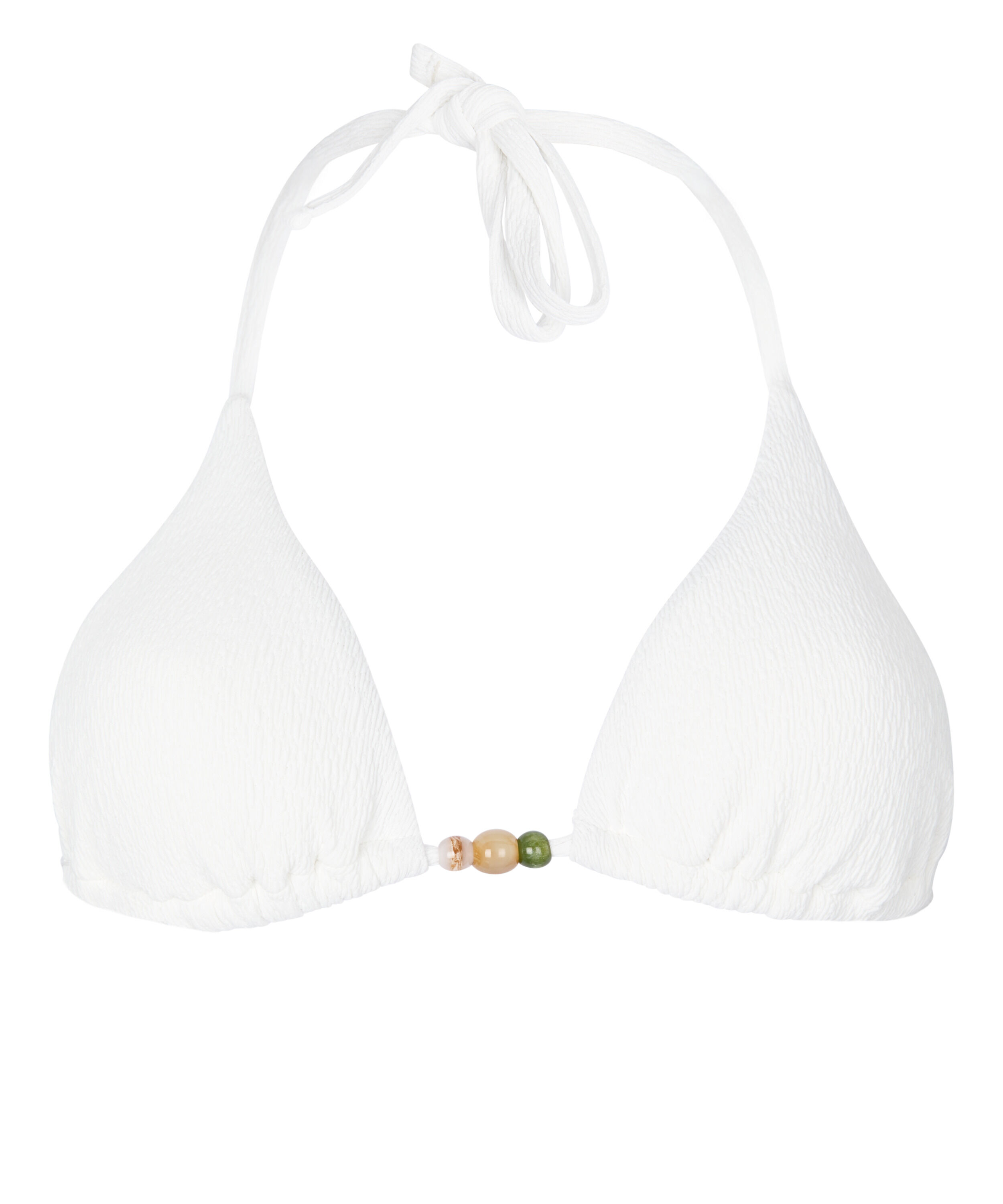 Tr&oacute;jkątny Top Bikini Crinkle, Biały