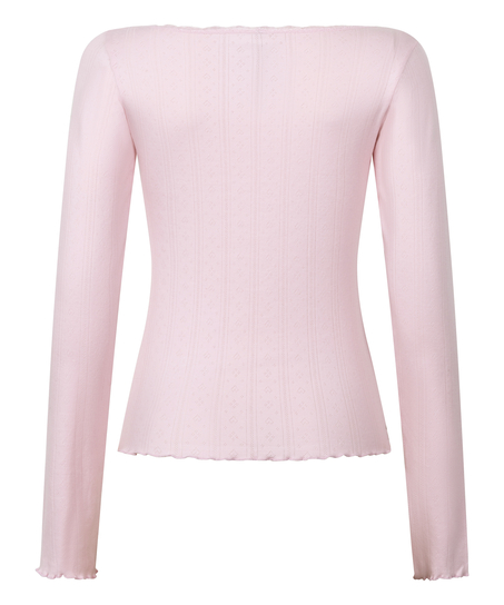 Top od piżamy Pointelle, R&oacute;żowy