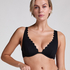 Scallop biustonosz bikini bez wkładek z fiszbinami, Czarny