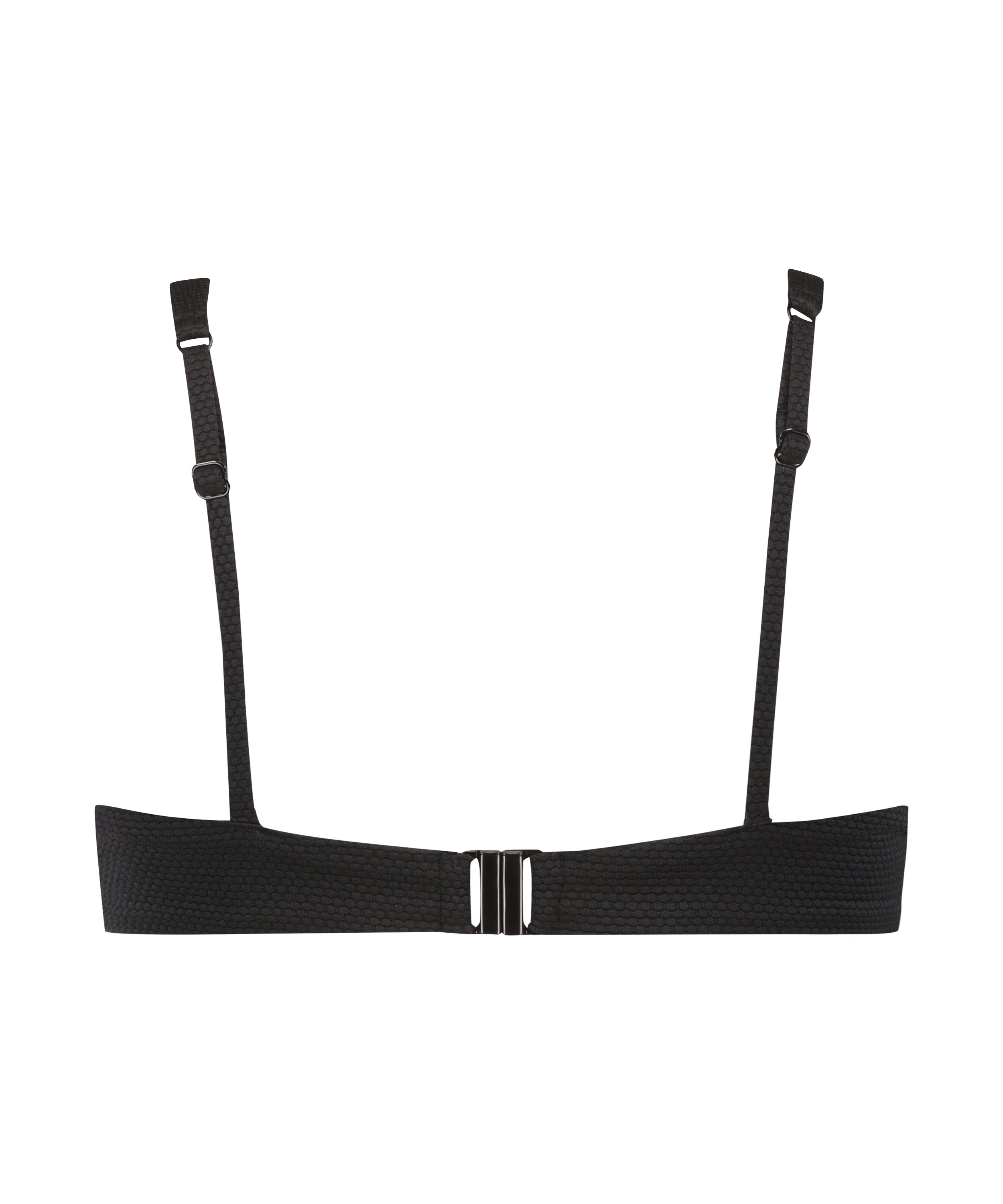 Scallop biustonosz bikini bez wkładek z fiszbinami, Czarny, main