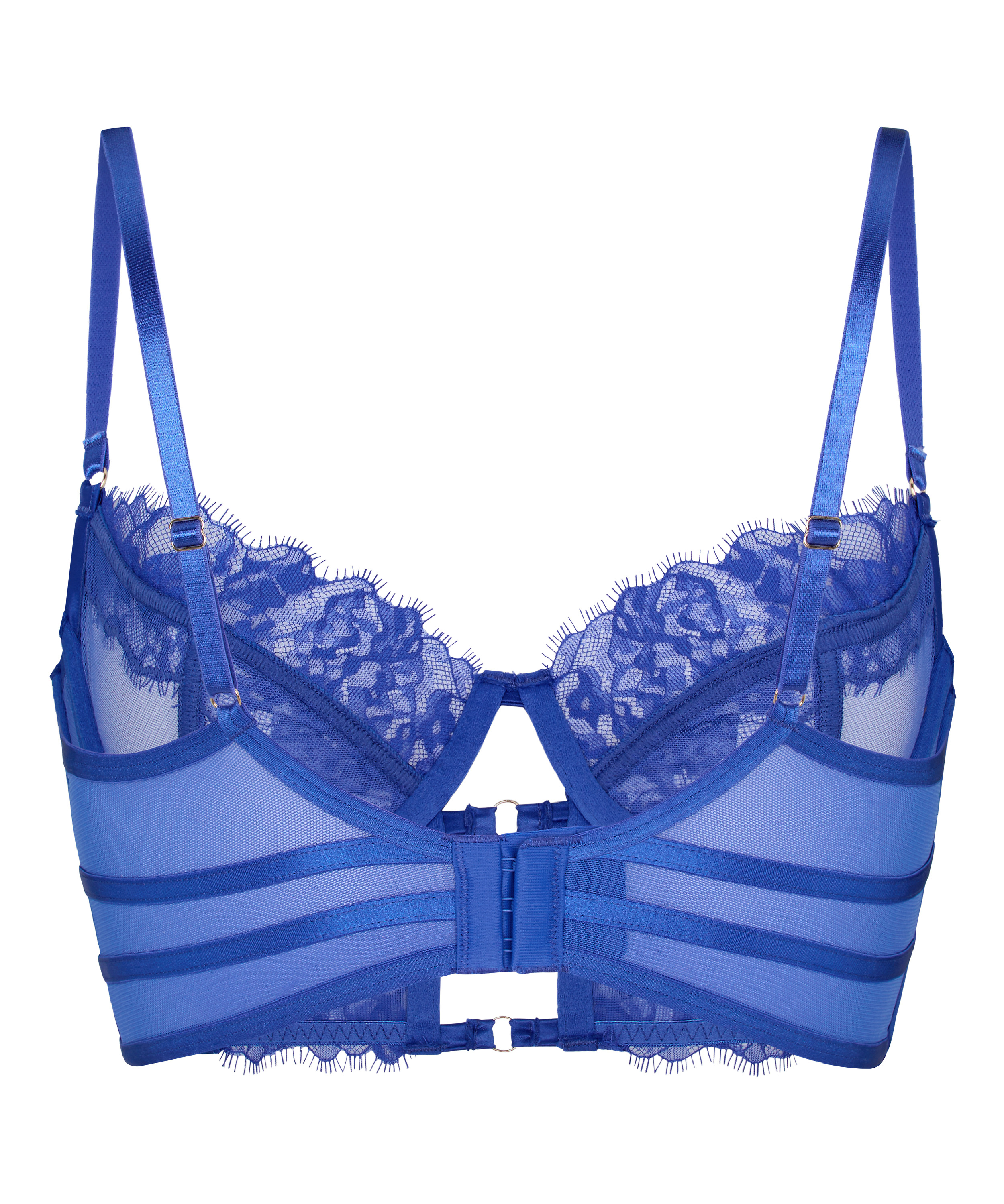 Nieusztywniany długi biustonosz z fiszbinami Nienke, Niebieski, main