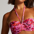 G&oacute;ra od bikini w kwiaty miseczki E +, R&oacute;żowy
