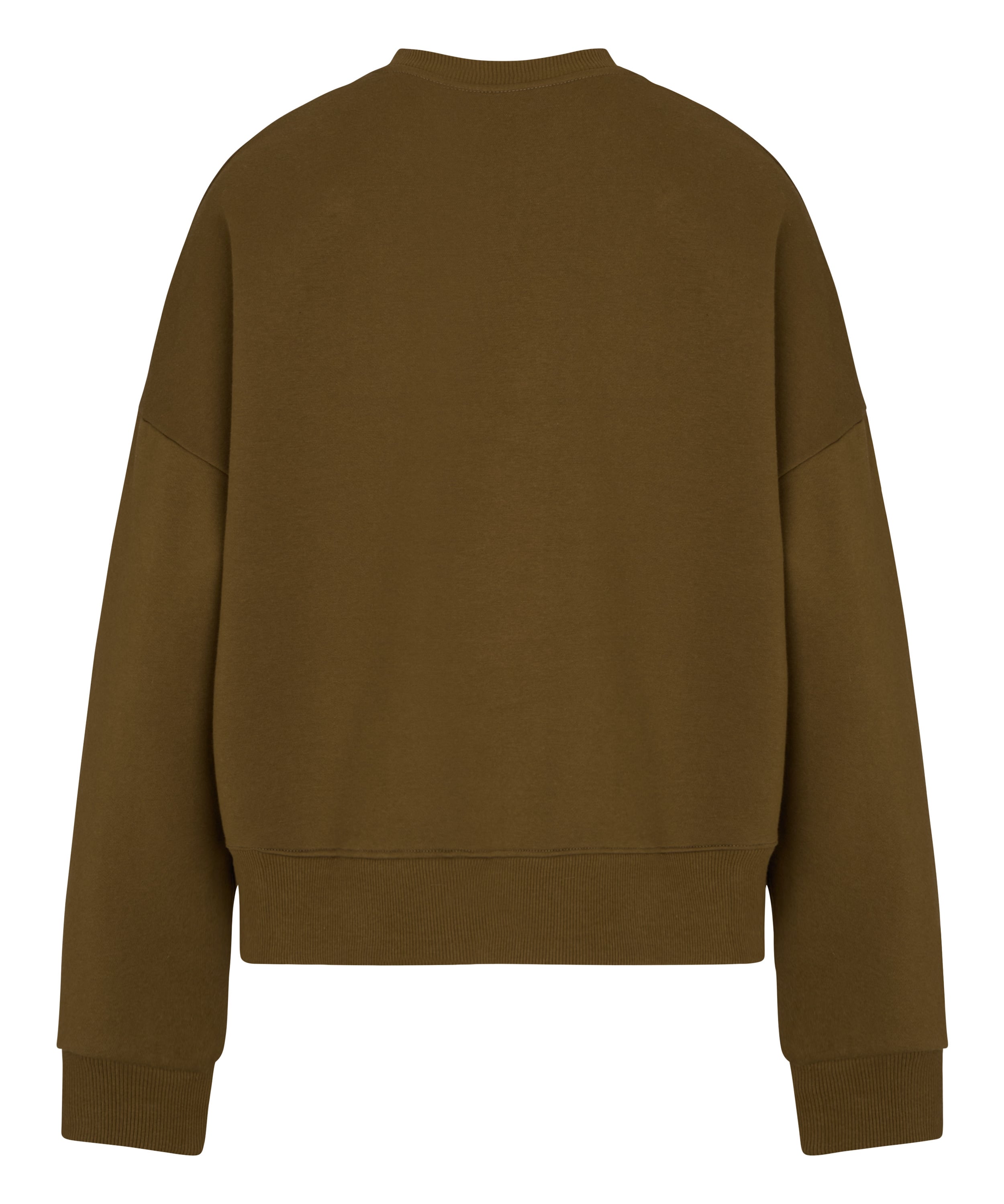 Bluza z Okrągłym Dekoltem z Czesanej Dzianiny Dresowej, Zielony, main