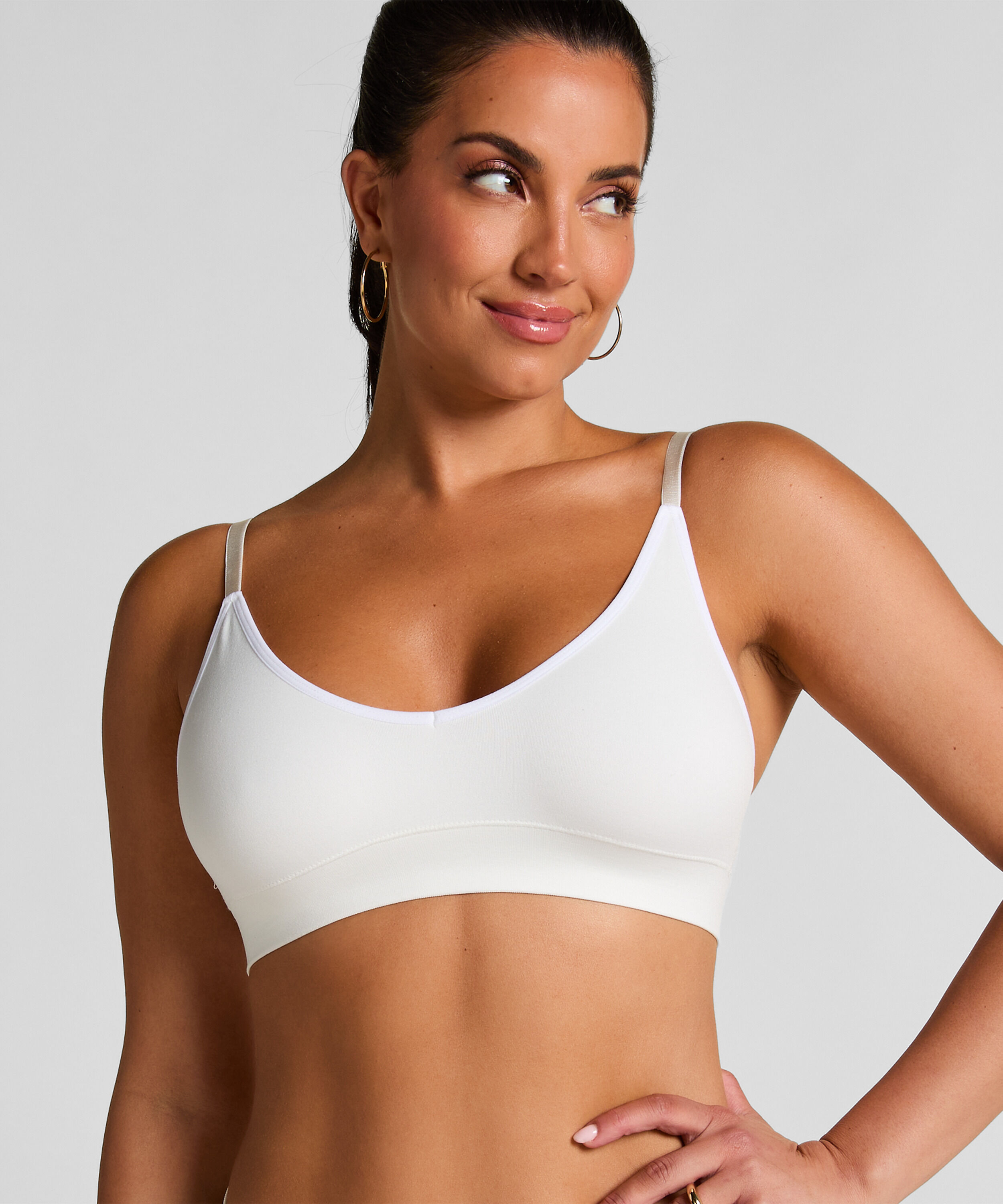 Tr&oacute;jkątny biustonosz bralette Dide, Biały