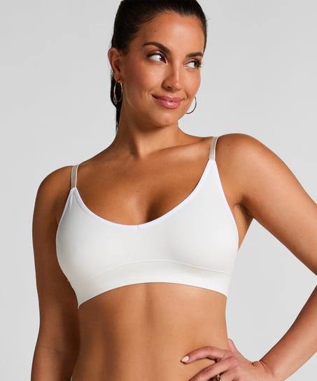 Tr&oacute;jkątny biustonosz bralette Dide, Biały