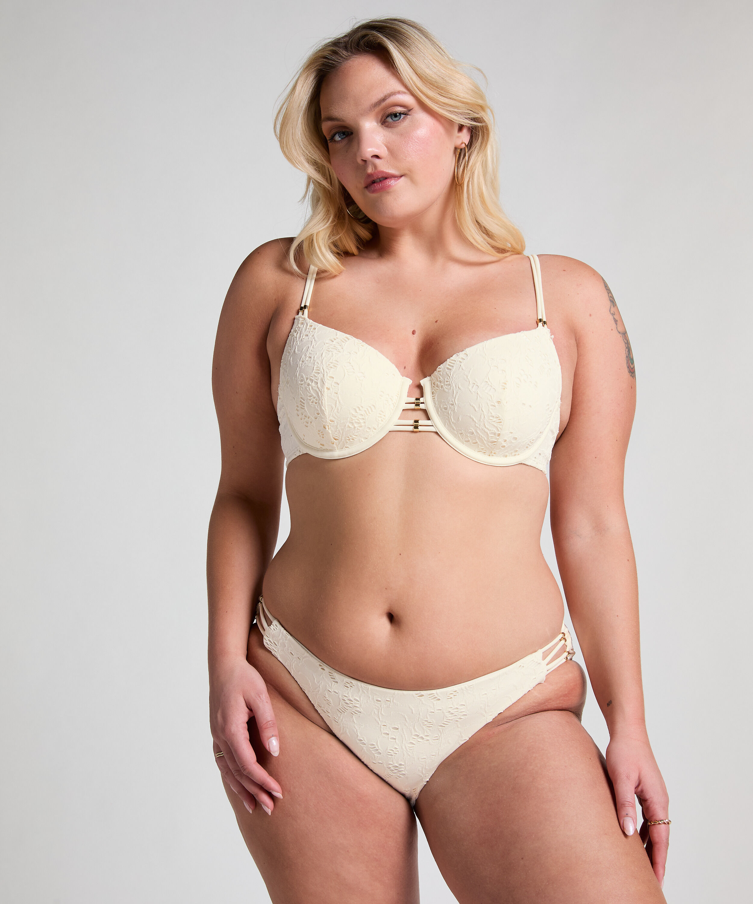 Crochet Bikini Top, Biały