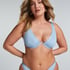 Nieusztywniona p&oacute;łokrągła g&oacute;ra od bikini z fiszbinami, Niebieski
