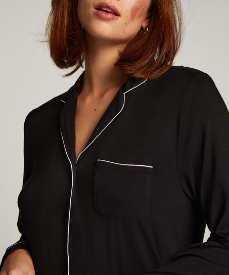 Sukienka Essential z dżerseju z długim rękawem, Czarny