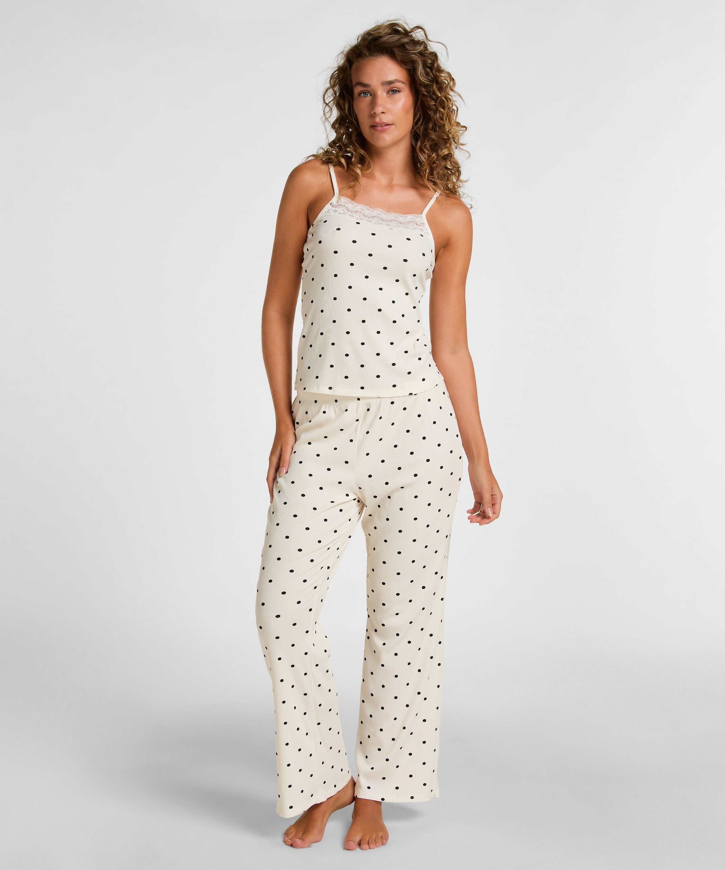 Komplet Piżamy Dots, Biały
