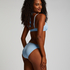 Usztywniany top bikini z fiszbinami Scallop, Niebieski