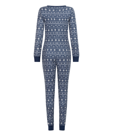 Dżersejowe onesie Fairisle, Niebieski