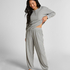 Joggery z tkaniny wafel, Szary