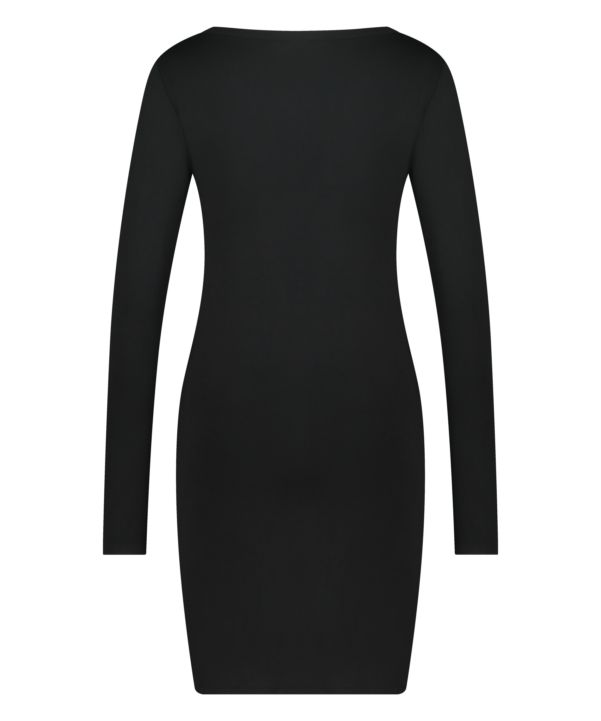 Nocna koszula Henley, Czarny, main