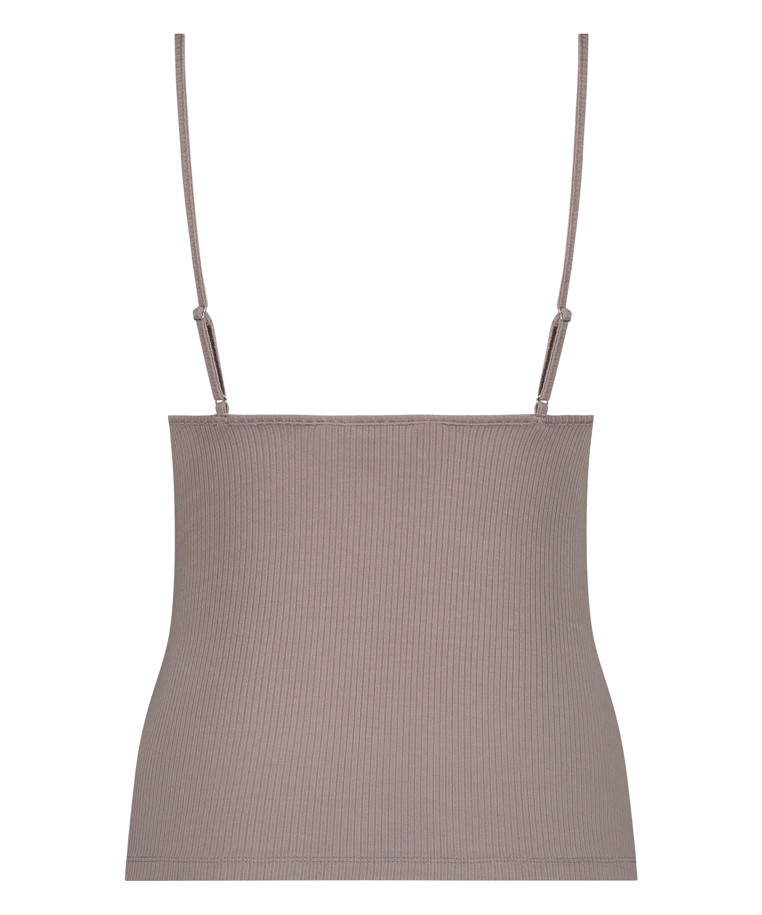 Top bez rękawów z tkaniny w prążki, Brązowy, main