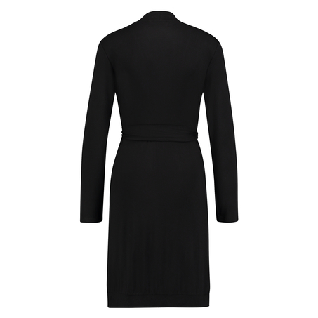 Modal Lace Bathrobe, Czarny