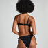 Usztywniany top bikini z fiszbinami Scallop, Czarny