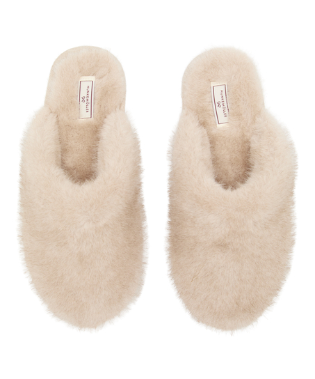Kapcie Faux Fur, Szary